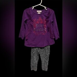 Juicy Couture Kids Matching Set in Purple and Grey Leopard size 2T